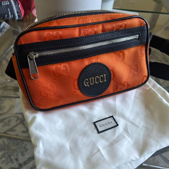 Gucci Nylon monogram off the grid belt bag - ORANGE - Picture 9 of 9